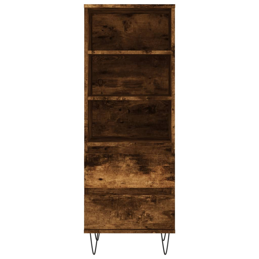 Hoge Kast 40X36X110 Cm Bewerkt Hout Gerookt Eiken