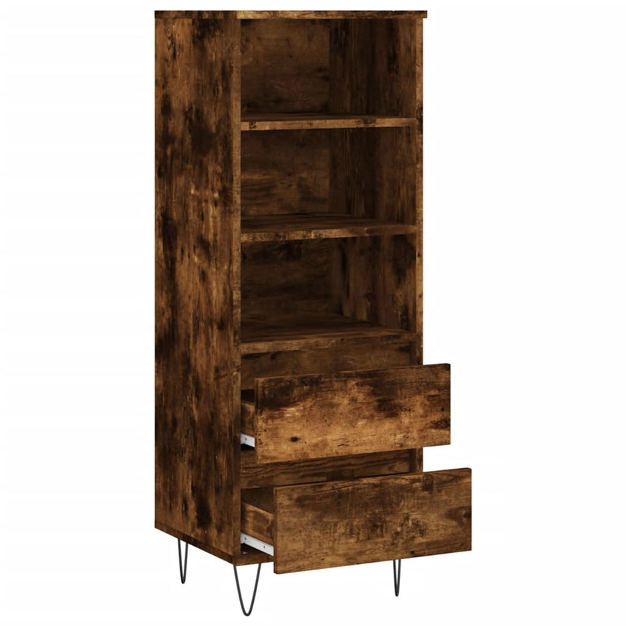 Hoge Kast 40X36X110 Cm Bewerkt Hout Gerookt Eiken