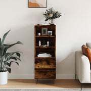 Tall cabinet 40x36x110 cm treated wood smoked oak