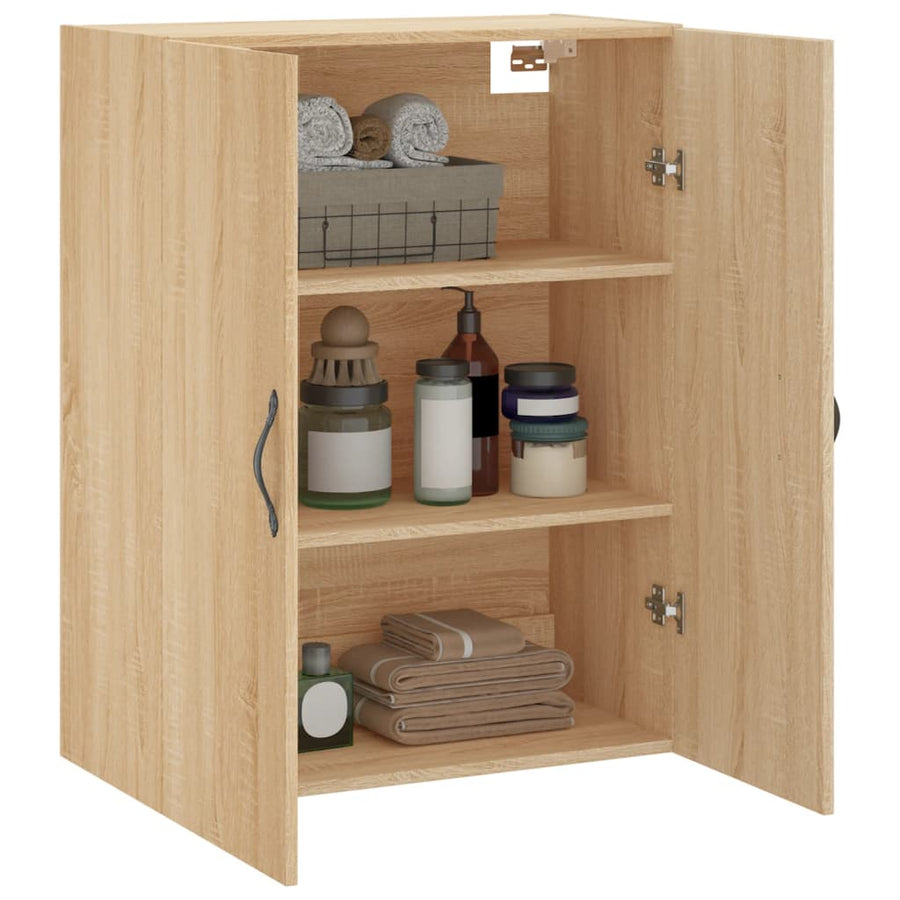 Wandkast 69,5X34X90 Cm Bewerkt Hout Sonoma Eikenkleurig