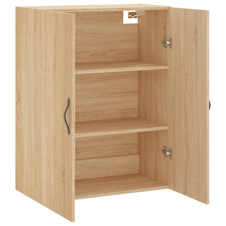 Wandkast 69,5X34X90 Cm Bewerkt Hout Sonoma Eikenkleurig