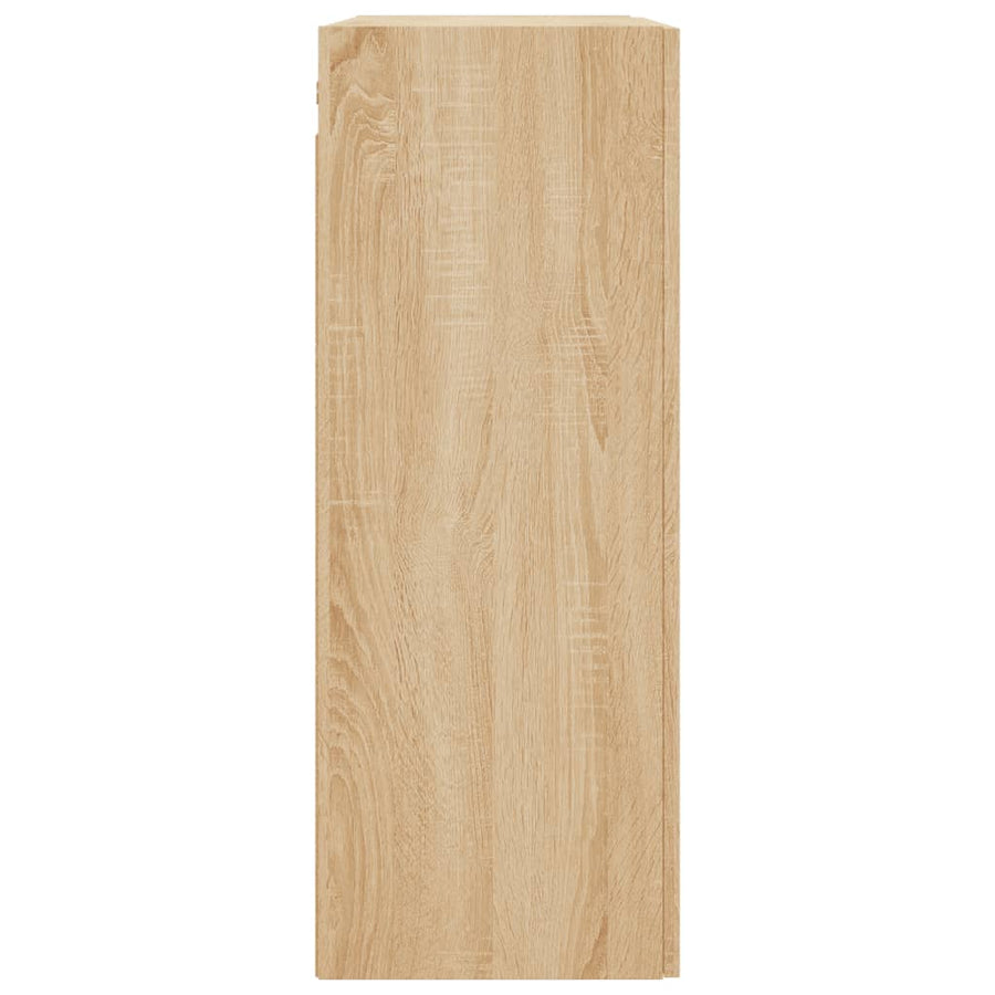 Wandkast 69,5X34X90 Cm Bewerkt Hout Sonoma Eikenkleurig