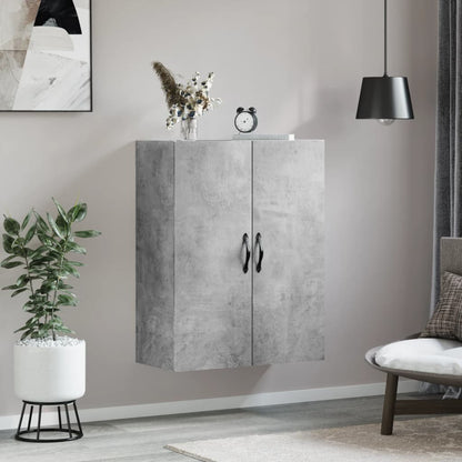 Wandkast 69,5X34X90 Cm Bewerkt Hout Betongrijs