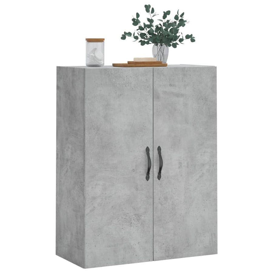 Wandkast 69,5X34X90 Cm Bewerkt Hout Betongrijs