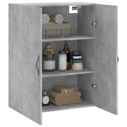 Wandkast 69,5X34X90 Cm Bewerkt Hout Betongrijs