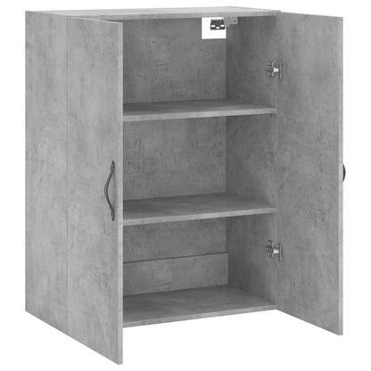 Wandkast 69,5X34X90 Cm Bewerkt Hout Betongrijs