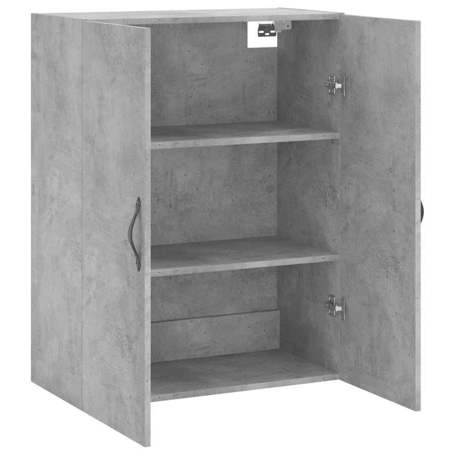 Wandkast 69,5X34X90 Cm Bewerkt Hout Betongrijs