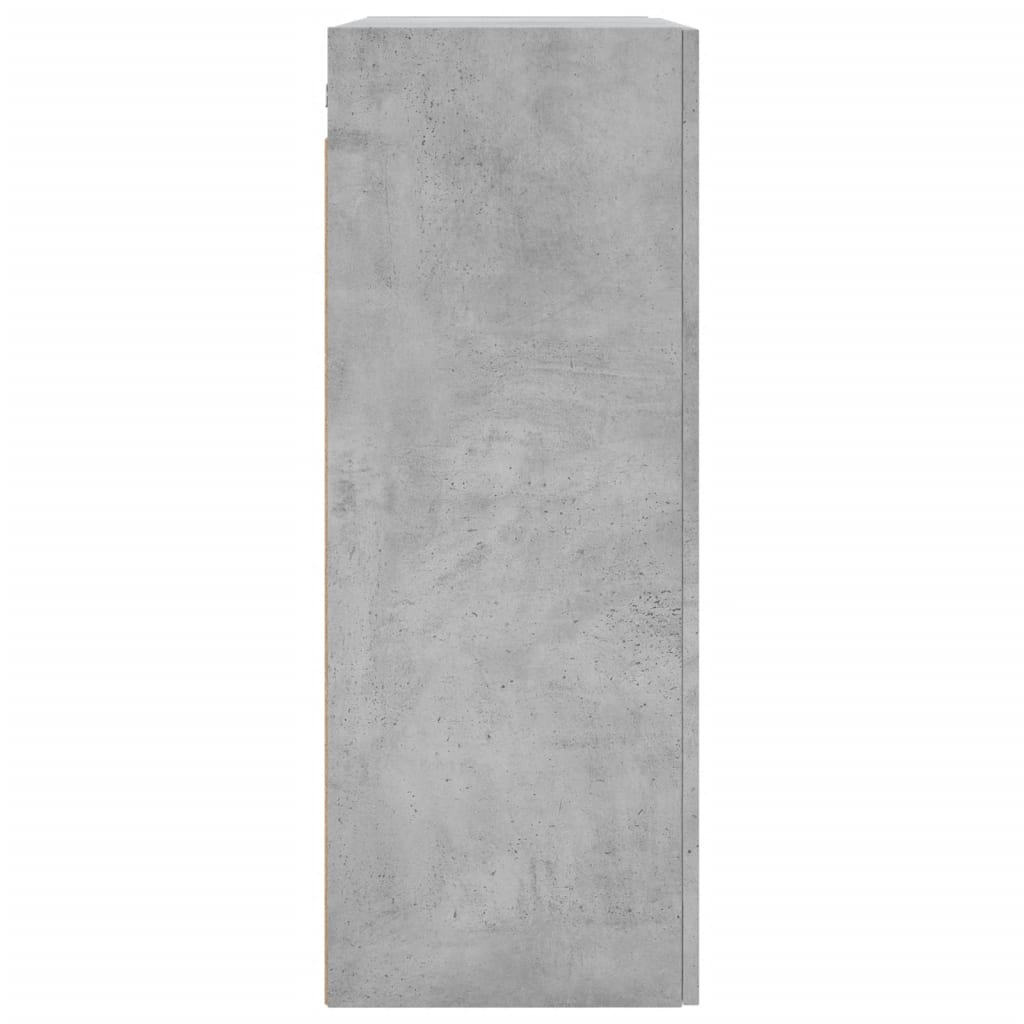 Wandkast 69,5X34X90 Cm Bewerkt Hout Betongrijs