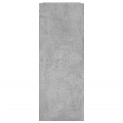 Wandkast 69,5X34X90 Cm Bewerkt Hout Betongrijs