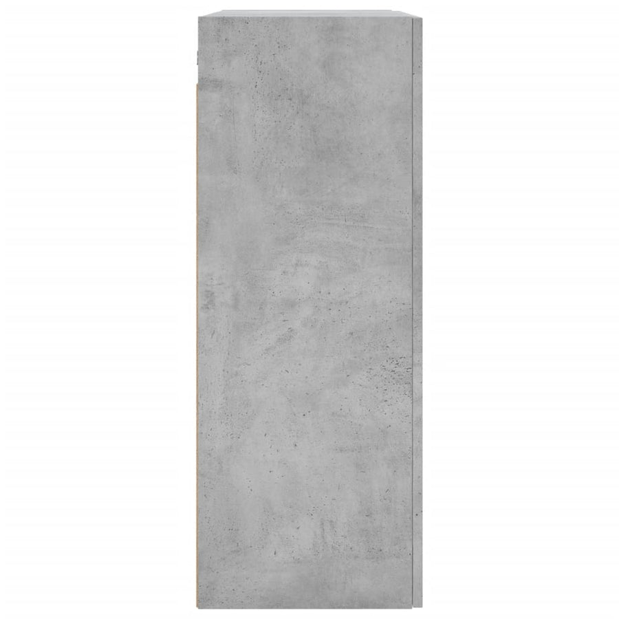 Wandkast 69,5X34X90 Cm Bewerkt Hout Betongrijs