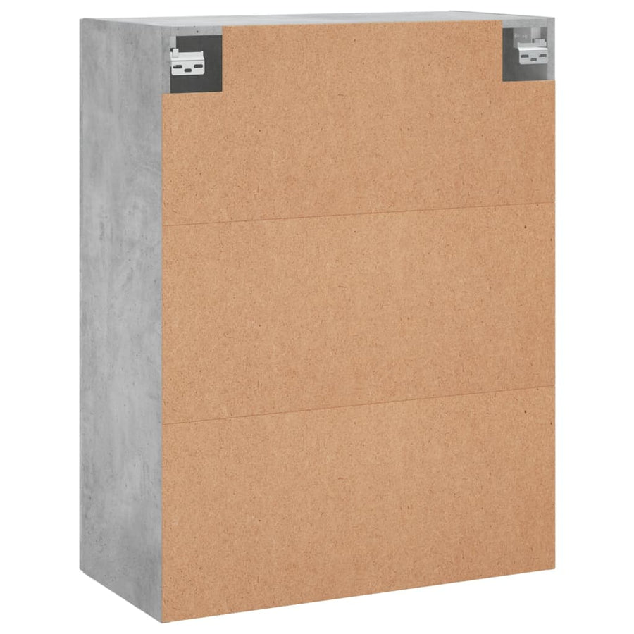 Wandkast 69,5X34X90 Cm Bewerkt Hout Betongrijs
