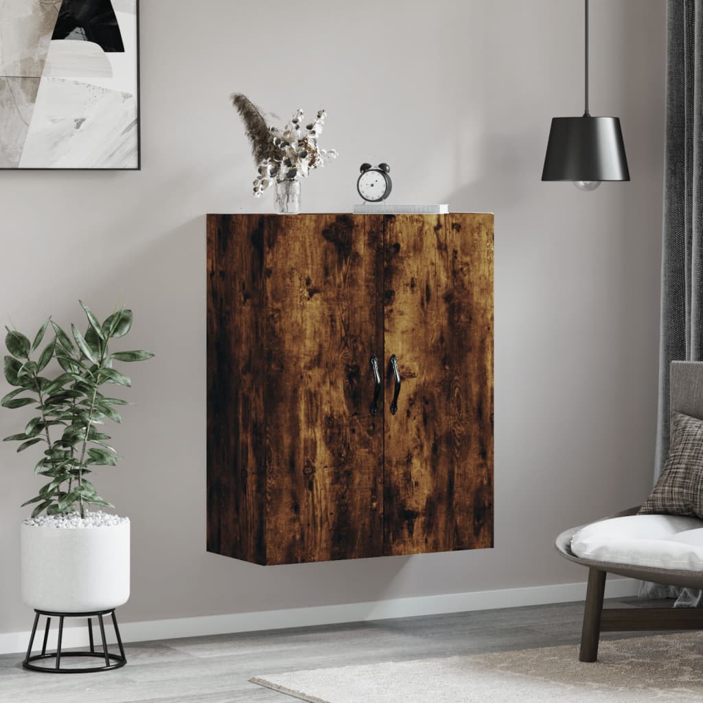 Wandkast 69,5X34X90 Cm Bewerkt Hout Gerookt Eikenkleurig