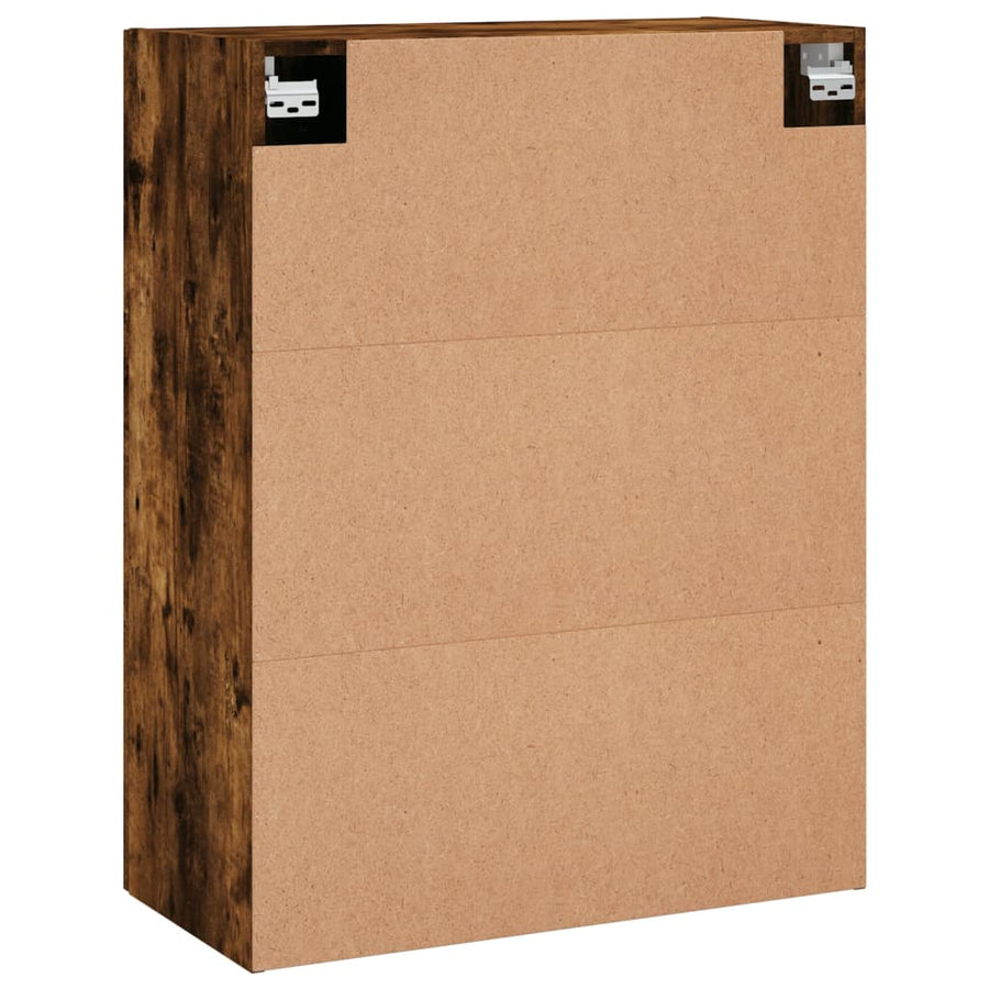 Wandkast 69,5X34X90 Cm Bewerkt Hout Gerookt Eikenkleurig
