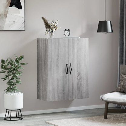 Wandkast 69,5X34X90 Cm Bewerkt Hout Grijs Sonoma Eikenkleurig