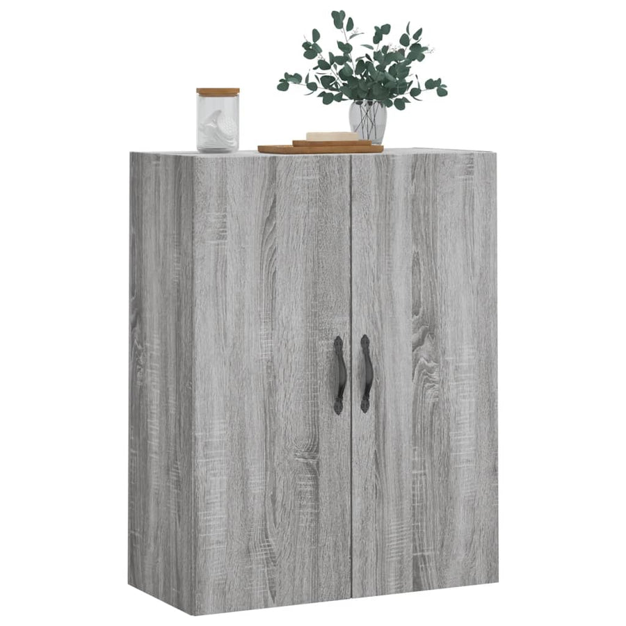 Wandkast 69,5X34X90 Cm Bewerkt Hout Grijs Sonoma Eikenkleurig