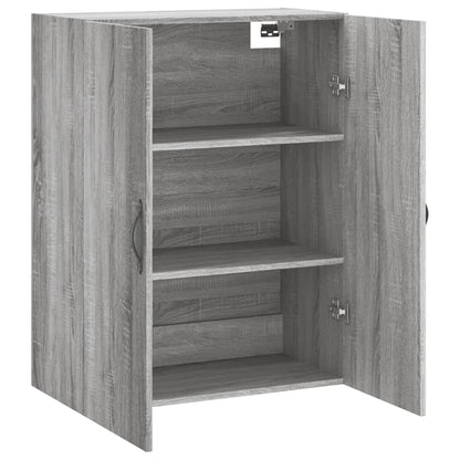 Wandkast 69,5X34X90 Cm Bewerkt Hout Grijs Sonoma Eikenkleurig