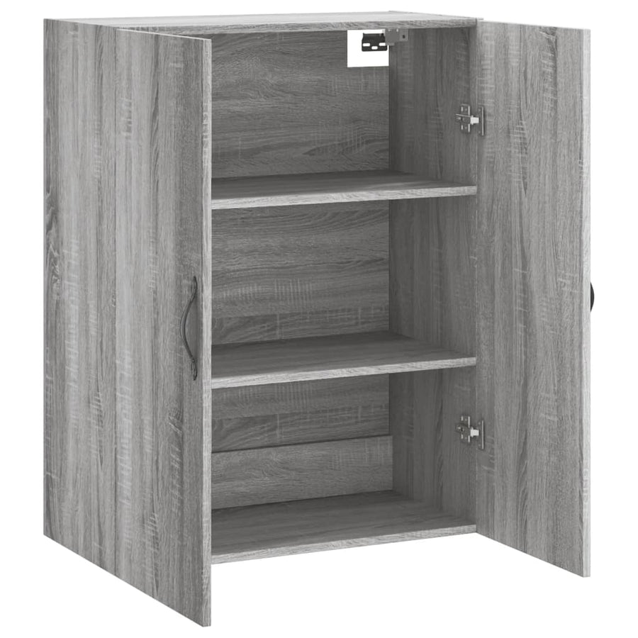 Wandkast 69,5X34X90 Cm Bewerkt Hout Grijs Sonoma Eikenkleurig