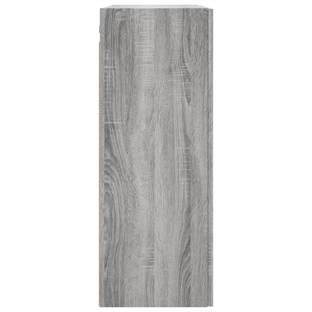 Wandkast 69,5X34X90 Cm Bewerkt Hout Grijs Sonoma Eikenkleurig