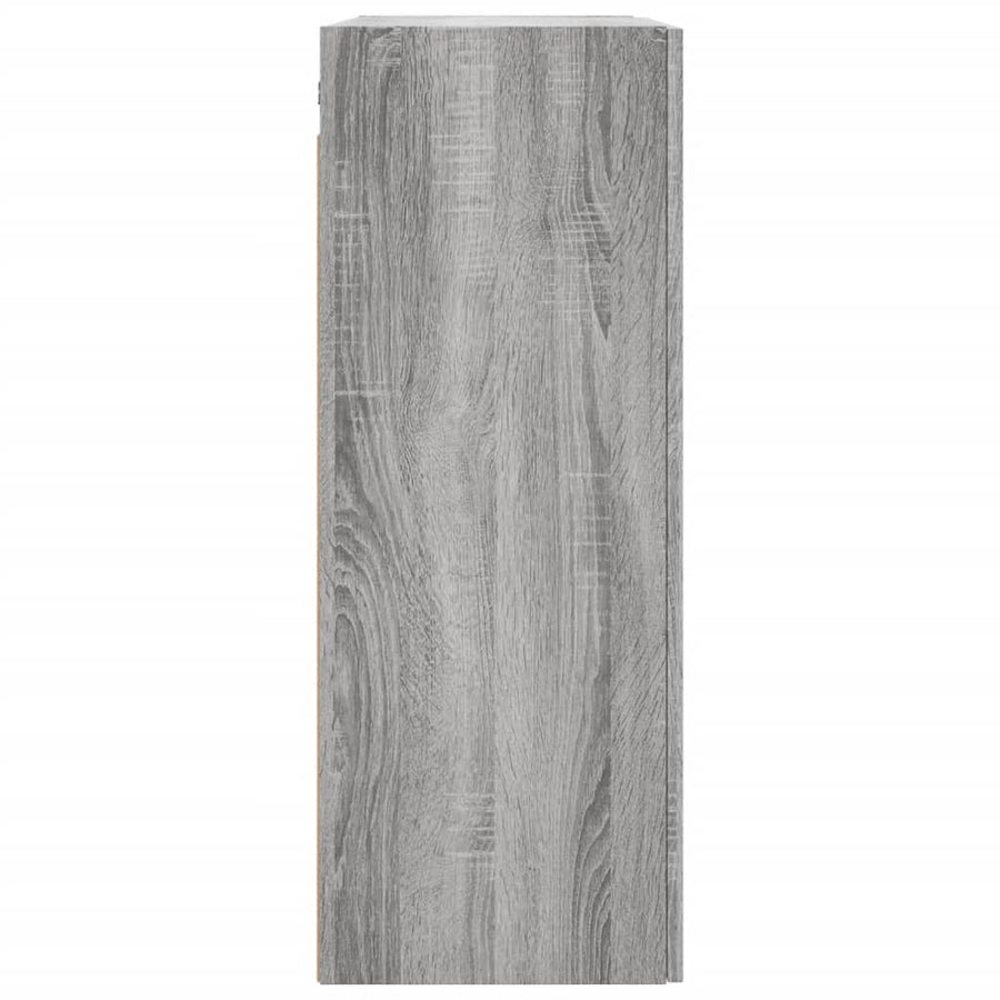 Wandkast 69,5X34X90 Cm Bewerkt Hout Grijs Sonoma Eikenkleurig