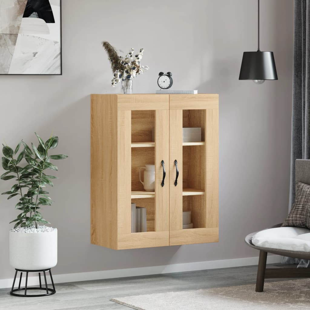 Wandkast 69,5X34X90 Cm Bewerkt Hout Kleurig Sonoma eiken