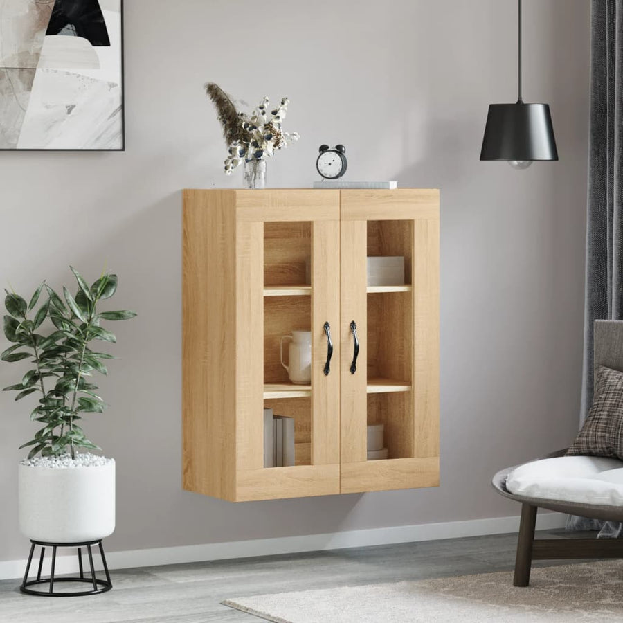 Wandkast 69,5X34X90 Cm Bewerkt Hout Kleurig Sonoma eiken