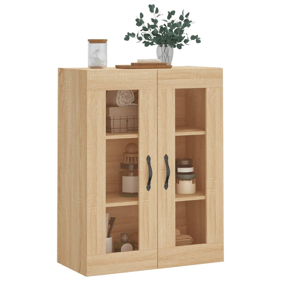 Wandkast 69,5X34X90 Cm Bewerkt Hout Kleurig Sonoma eiken