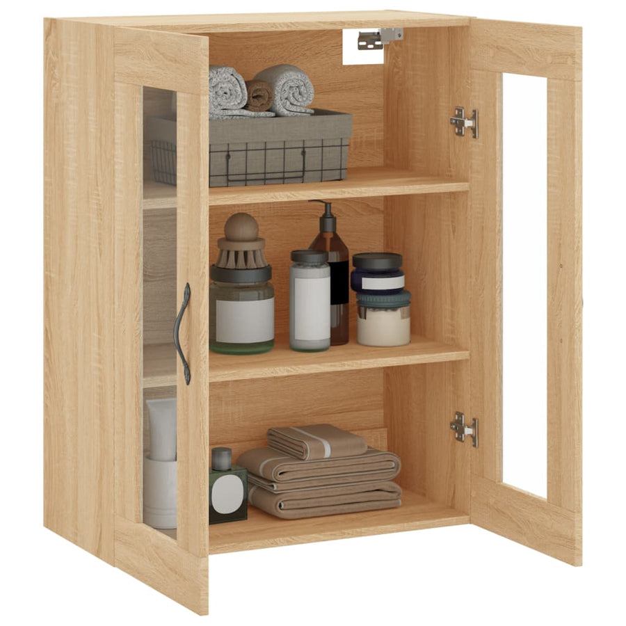 Wandkast 69,5X34X90 Cm Bewerkt Hout Kleurig Sonoma eiken