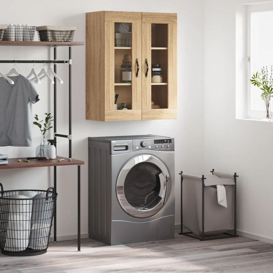 Wandkast 69,5X34X90 Cm Bewerkt Hout Kleurig Sonoma eiken