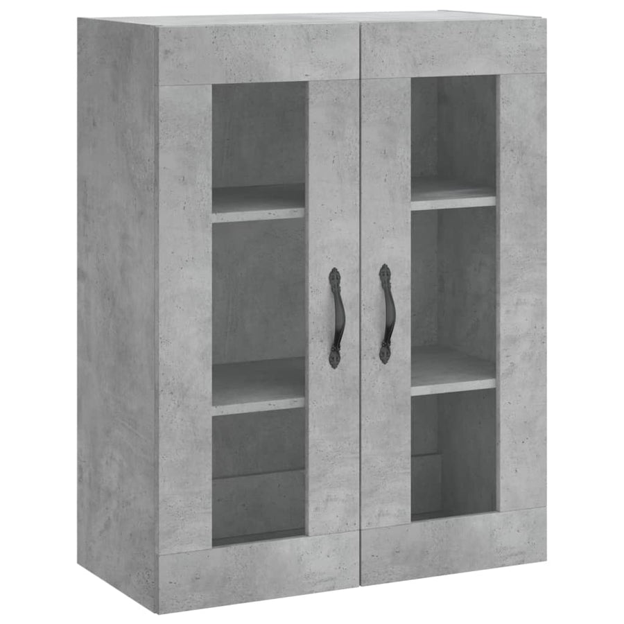 Wandkast 69,5X34X90 Cm Bewerkt Hout Betongrijs