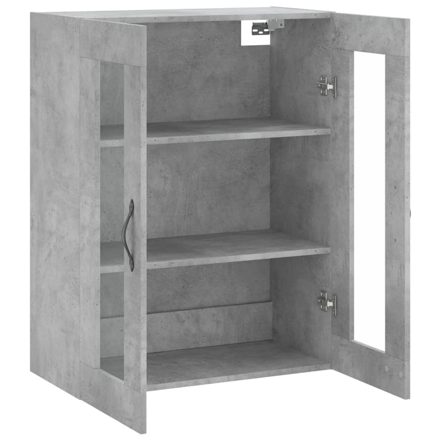 Wandkast 69,5X34X90 Cm Bewerkt Hout Betongrijs