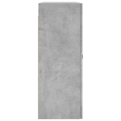 Wandkast 69,5X34X90 Cm Bewerkt Hout Betongrijs