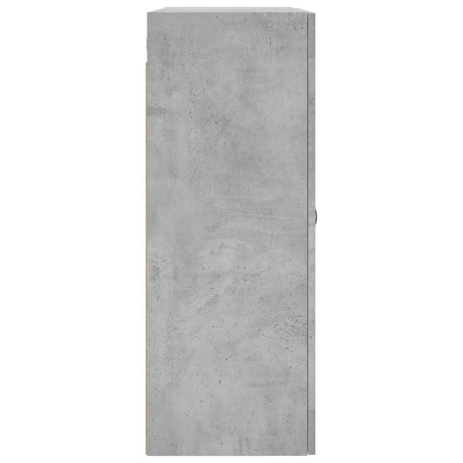 Wandkast 69,5X34X90 Cm Bewerkt Hout Betongrijs