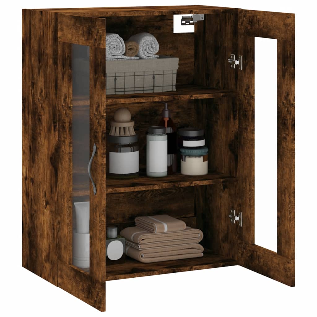 Wandkast 69,5X34X90 Cm Bewerkt Hout Kleurig Gerookt eiken