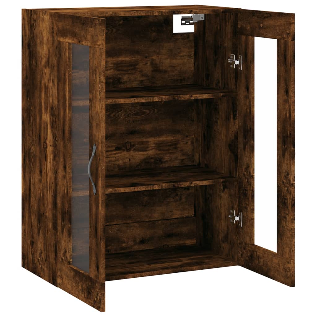 Wandkast 69,5X34X90 Cm Bewerkt Hout Kleurig Gerookt eiken