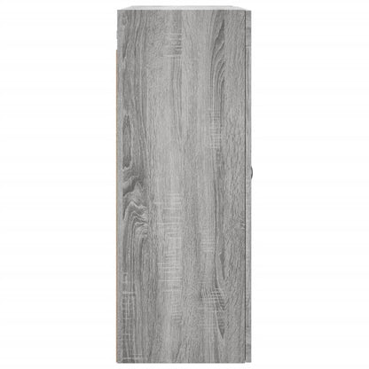 Wandkast 69,5X34X90 Cm Bewerkt Hout Eikenkleurig Grijs sonoma
