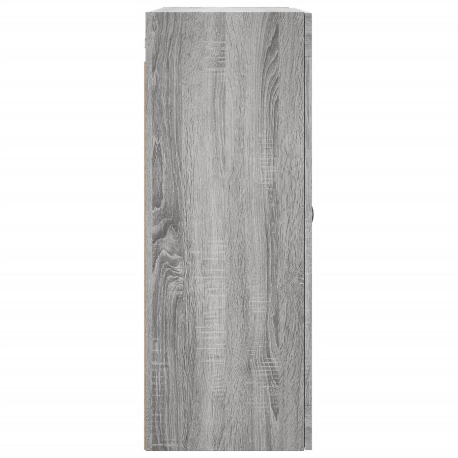 Wandkast 69,5X34X90 Cm Bewerkt Hout Eikenkleurig Grijs sonoma