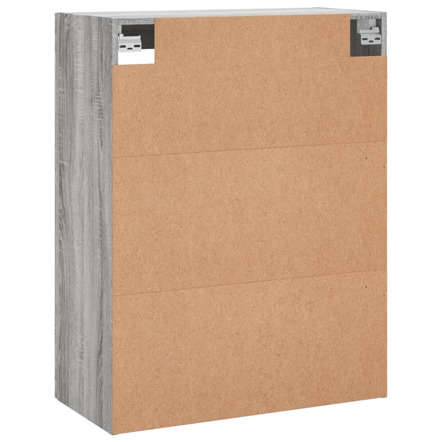 Wandkast 69,5X34X90 Cm Bewerkt Hout Eikenkleurig Grijs sonoma