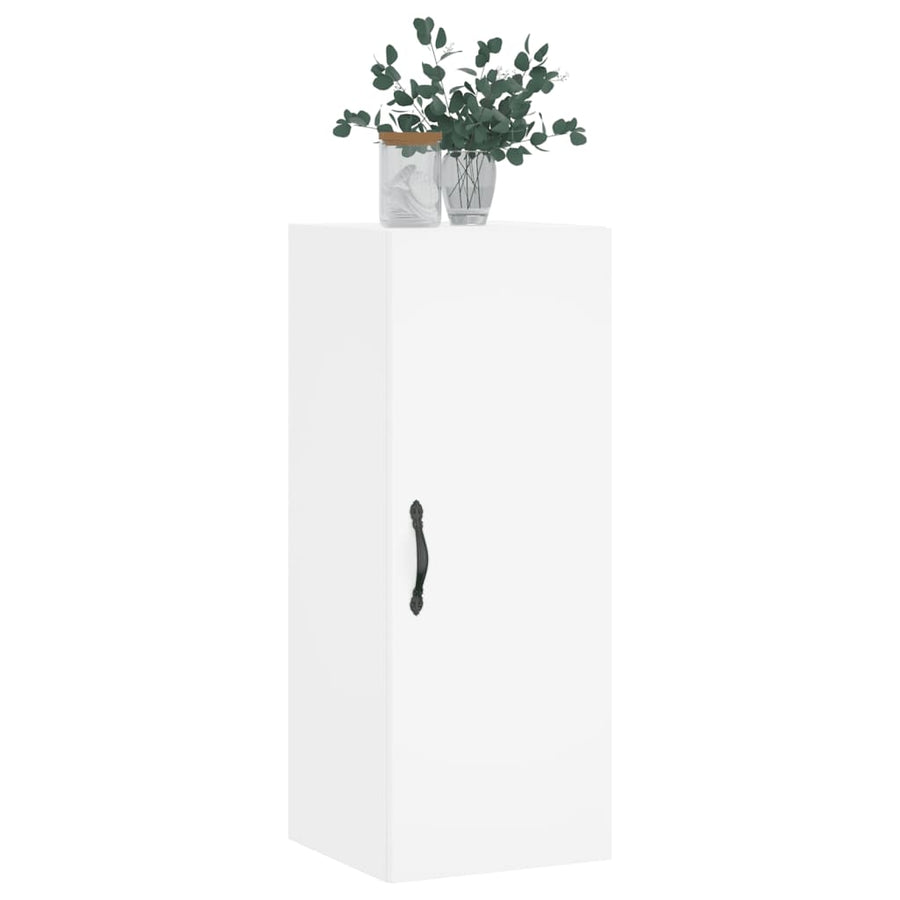 Wandkast 34,5x34x90 cm bewerkt hout wit