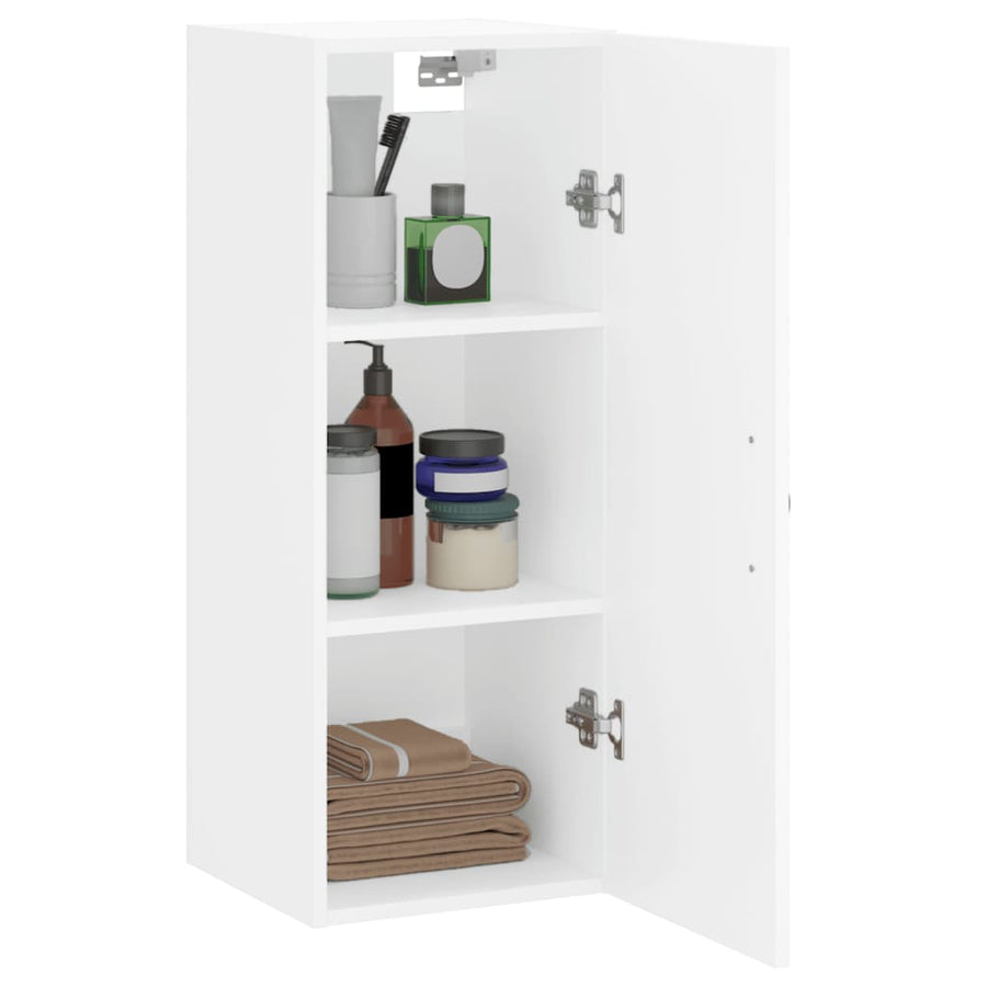 Wandkast 34,5x34x90 cm bewerkt hout wit