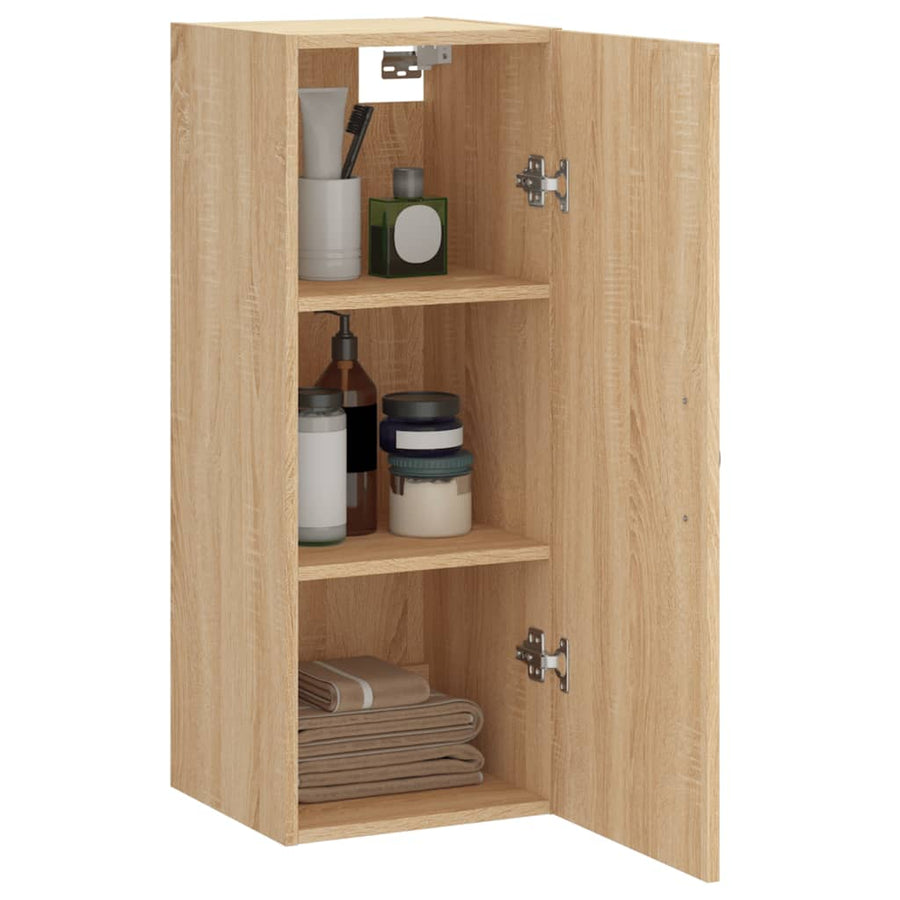 Wandkast 34,5x34x90 cm bewerkt hout sonoma eikenkleurig