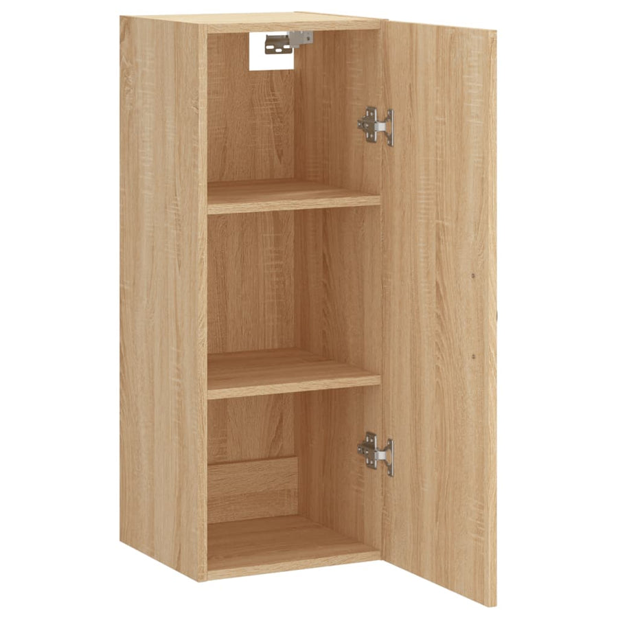Wandkast 34,5x34x90 cm bewerkt hout sonoma eikenkleurig