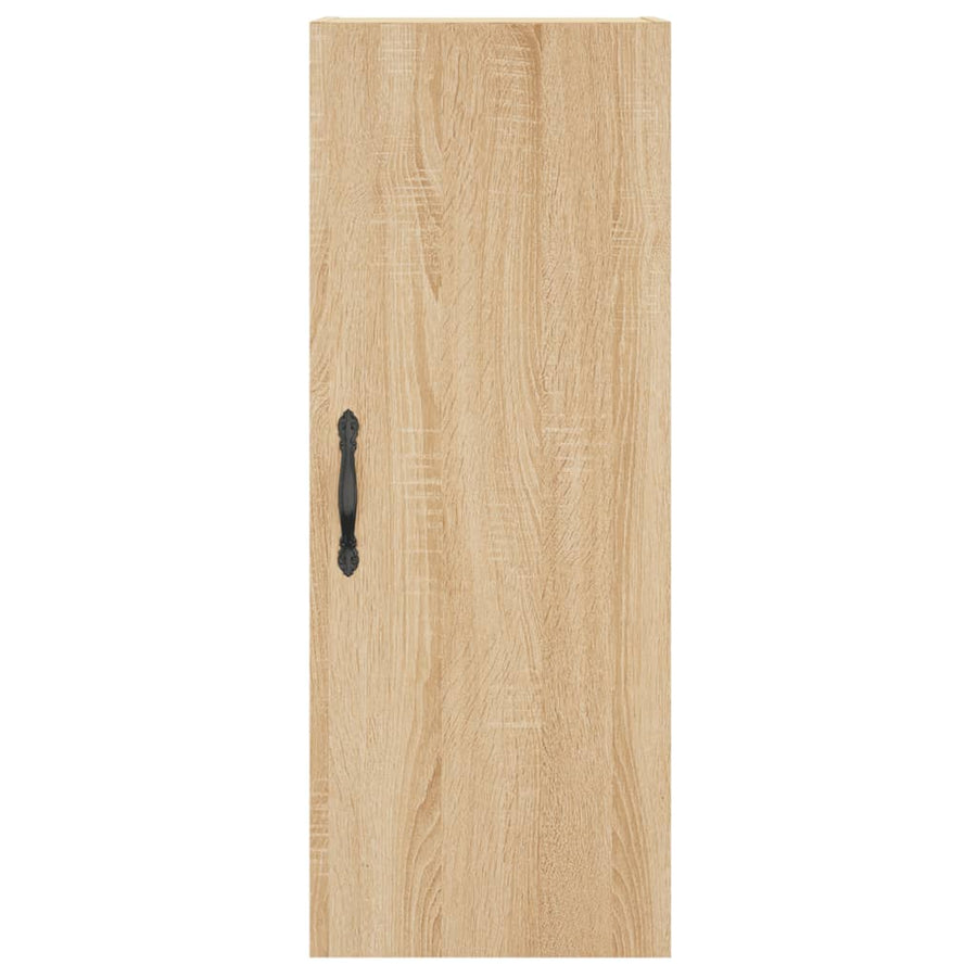 Wandkast 34,5x34x90 cm bewerkt hout sonoma eikenkleurig