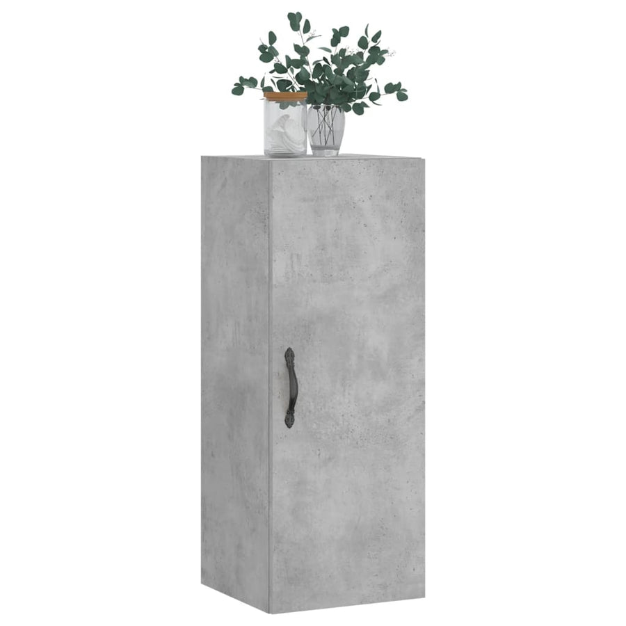 Wandkast 34,5X34X90 Cm Bewerkt Hout Betongrijs