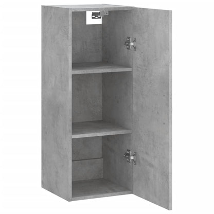 Wandkast 34,5X34X90 Cm Bewerkt Hout Betongrijs