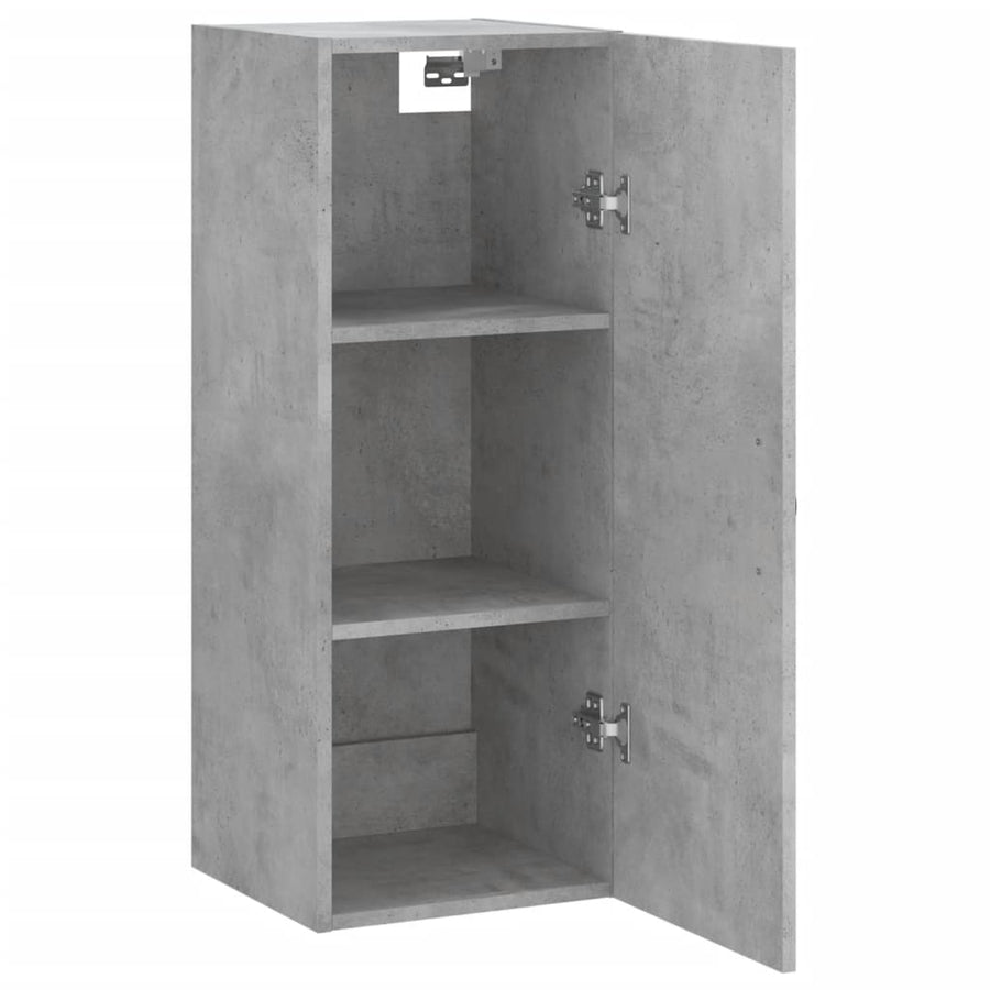 Wandkast 34,5X34X90 Cm Bewerkt Hout Betongrijs