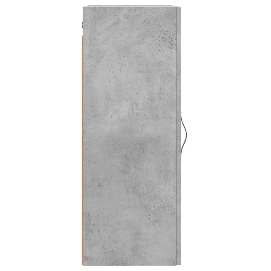 Wandkast 34,5X34X90 Cm Bewerkt Hout Betongrijs