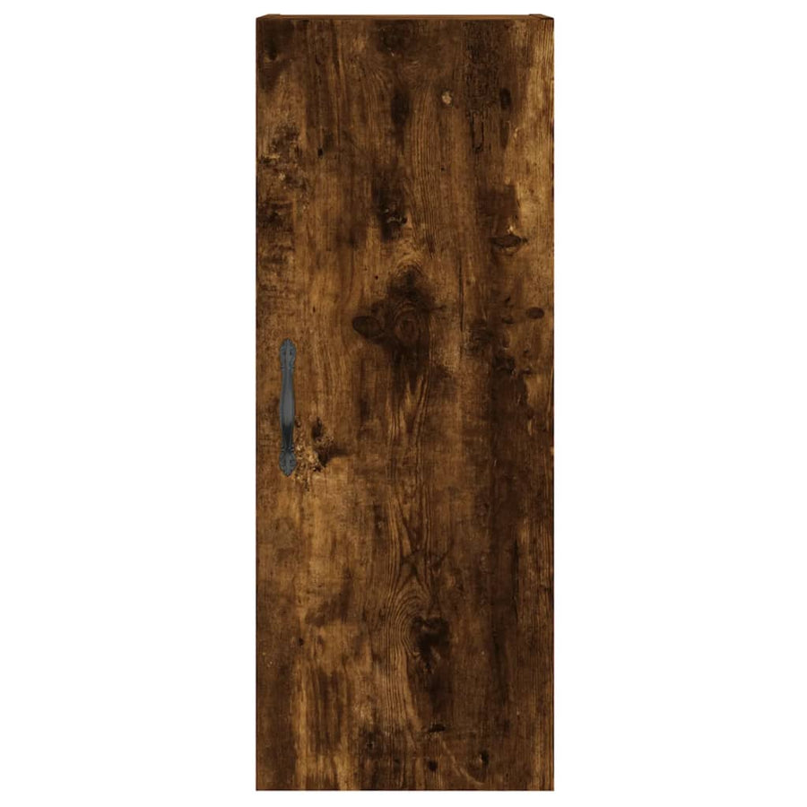 Wandkast 34,5X34X90 Cm Bewerkt Hout Gerookt Eikenkleurig