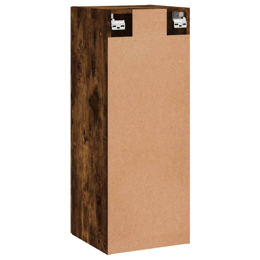 Wandkast 34,5X34X90 Cm Bewerkt Hout Gerookt Eikenkleurig