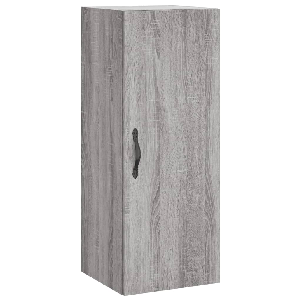 Wandkast 34,5X34X90 Cm Bewerkt Hout Grijs Sonoma Eikenkleurig