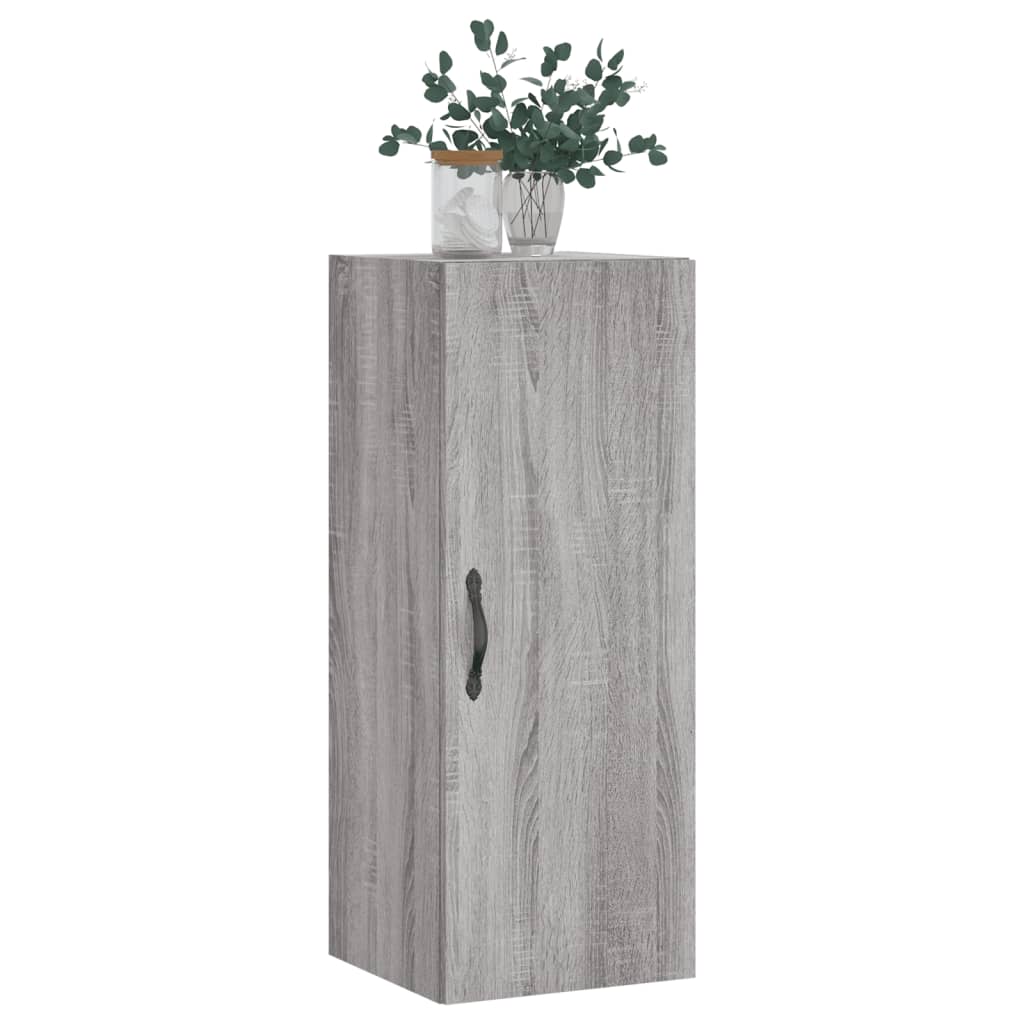 Wandkast 34,5X34X90 Cm Bewerkt Hout Grijs Sonoma Eikenkleurig